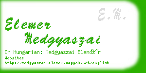 elemer medgyaszai business card